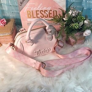 JUICY COUTURE Crossbody Bag  Semi Charmed Satchel in Powder Blush Pink